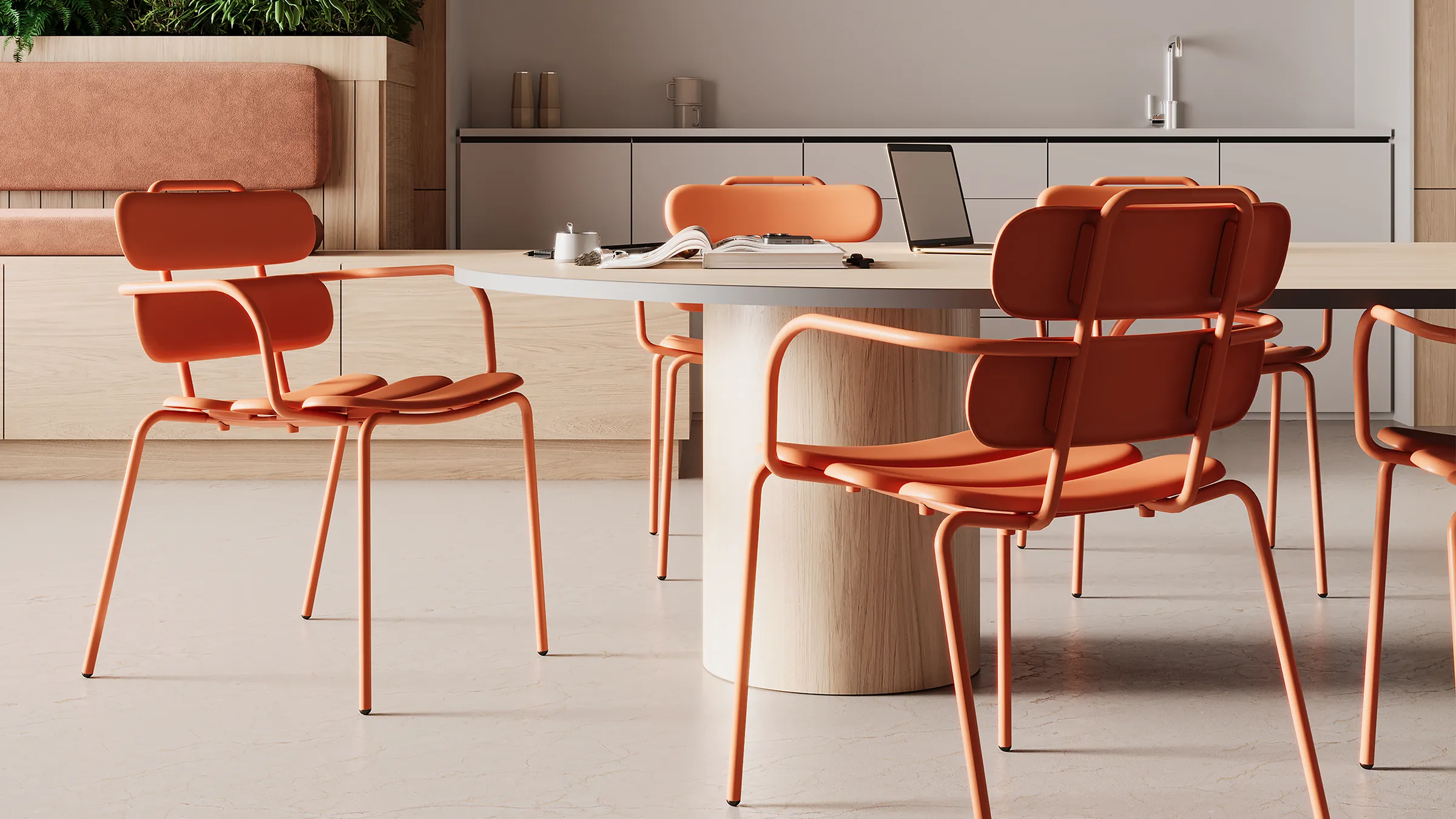 Cafe chair 04 in a furnished room
