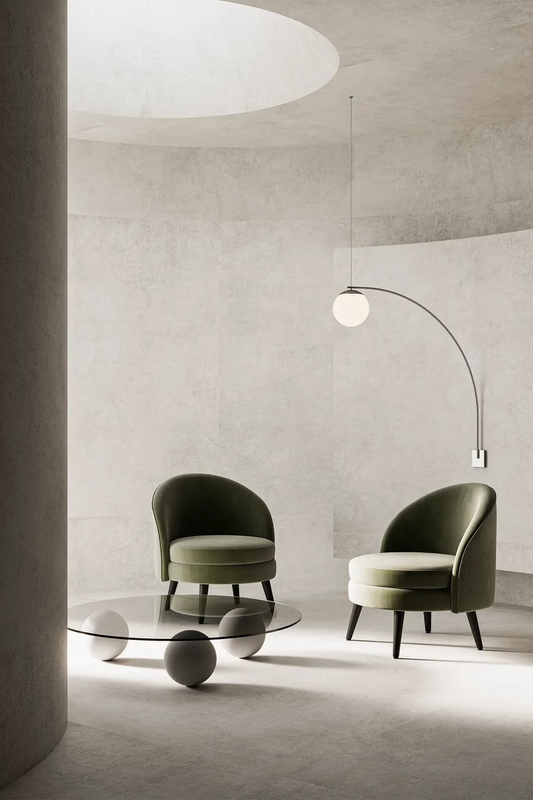 Lounge chair 03 in a furnished room