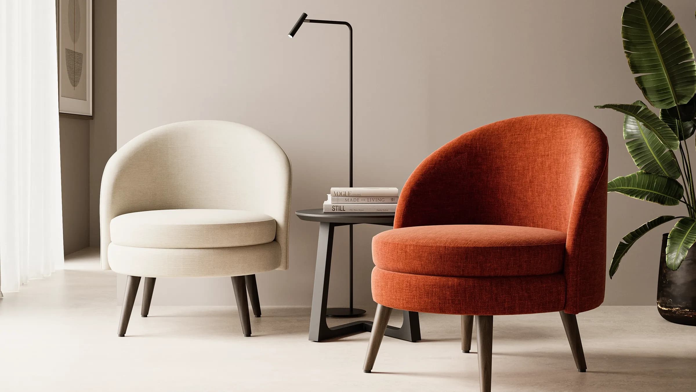 Lounge chair 03 in a furnished room